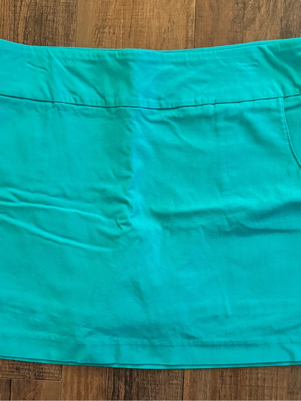 Zac & Rachel Women’s 14 Stretch Skort Teal Blue Pull-On Mini Skirt Golf Tennis